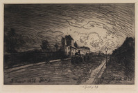 KG 09189
          <br/>
          Begrafenis vanuit het hospitaal Cochin in Parijs
          <br/>
          <em>Jongkind, Johan Barthold (1819-1891)</em>